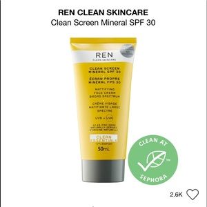 Ren Clean Skincare Mattifying Face Sunscreen